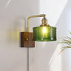 Japanese style retro glass bedroom bedside wall lamp