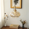 Vintage Bauhaus Glass Chandelier