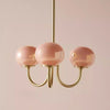 Cream Bauhaus Glass Chandelier