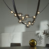 Postmodern creative restaurant leather belt chandelier