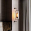 Retro bedside glass long pole wall lamp