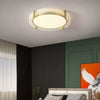 All copper round glass bedroom ceiling lamp