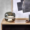 Round glass cloud stone bedside table lamp