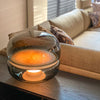 Round glass cloud stone bedside table lamp