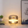 Round glass cloud stone bedside table lamp