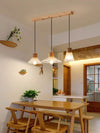 Japanese style log wind glass chandelier