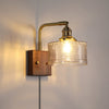 Japanese style retro glass bedroom bedside wall lamp