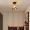 Walnut grain glass corridor ceiling lamp