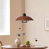 Vintage walnut wood grain dining room chandelier