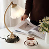 French retro flower glass table lamp