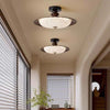 Retro walnut color aisle ceiling lamp