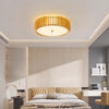 Japanese style solid wood round ceiling lamp