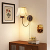 Vintage solid wood bedroom wall lamp