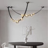 Postmodern creative restaurant leather belt chandelier