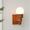 Medieval style solid wood ball wall lamp