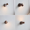 Rotatable bedroom solid wood wall lamp