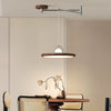 Walnut wood grain ceiling lamp with movable swing arm