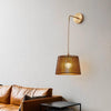 Japanese style all-copper solid wood wall lamp