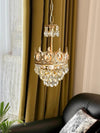 Vintage brass crystal chandelier