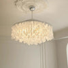 French style living room shell chandelier