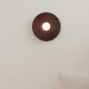 Vintage solid wood disc wall lamp