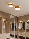 Creative solid wood LED ceiling lamp