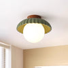 Creative round ball straw hat ceiling lamp