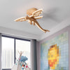 Cartoon dinosaur solid wood ceiling lamp