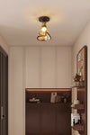 Walnut grain glass corridor ceiling lamp