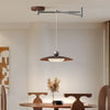 Walnut wood grain ceiling lamp with movable swing arm