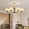 French solid wood fabric chandelier