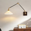 Medieval Wabi-sabi style brass retro glass bedroom bedside adjustable dining room living room decorative wall lamp