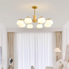 Solid wood cream style cotton chandelier