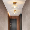 Copper glass corridor ceiling lamp