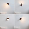 Rotatable bedroom solid wood wall lamp