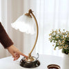 French retro flower glass table lamp
