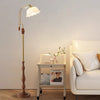 French vintage walnut floor lamp