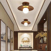 Japanese solid wood corridor aisle ceiling lamp