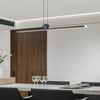 Black One word long strip restaurant chandelier