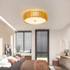 Japanese style solid wood round ceiling lamp