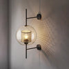 Retro bedside glass long pole wall lamp