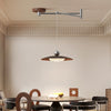 Walnut wood grain ceiling lamp with movable swing arm