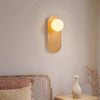 Vintage walnut grain bedside wall lamp
