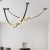 Postmodern creative restaurant leather belt chandelier