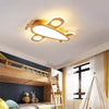 Solid wood aircraft ceiling lamp