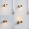 Rotatable bedroom solid wood wall lamp