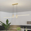 Minimalist one-word long strip chandelier