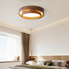 Japanese walnut color double-layer ceiling lamp