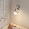 Cream style movable bedside wall lamp