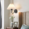 Pleated fabric bedroom bedside wall lamp